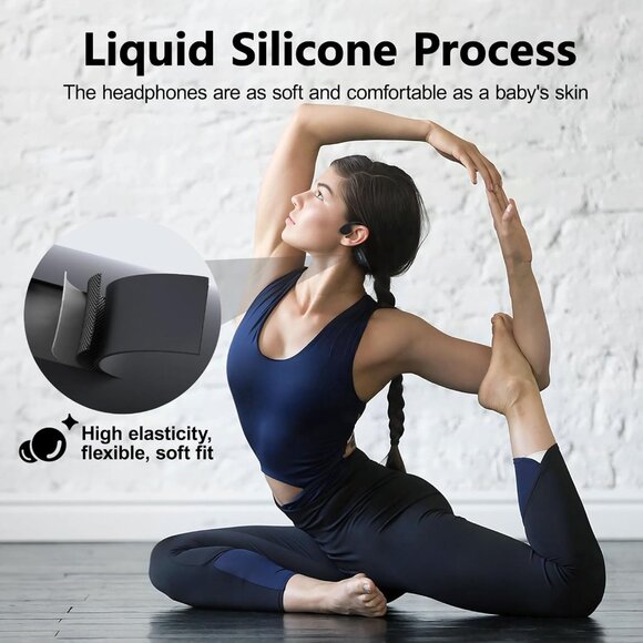 Open-Ear Bone Conduction Headphones IP68 Waterproof Sport Bluetooth 5.4 MP3 - Picture 4 of 8